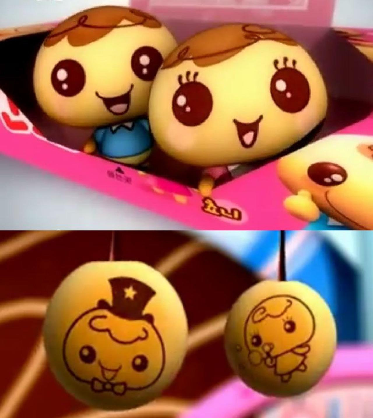 巧克力夹心小馒头칸쵸的卡通电视广告