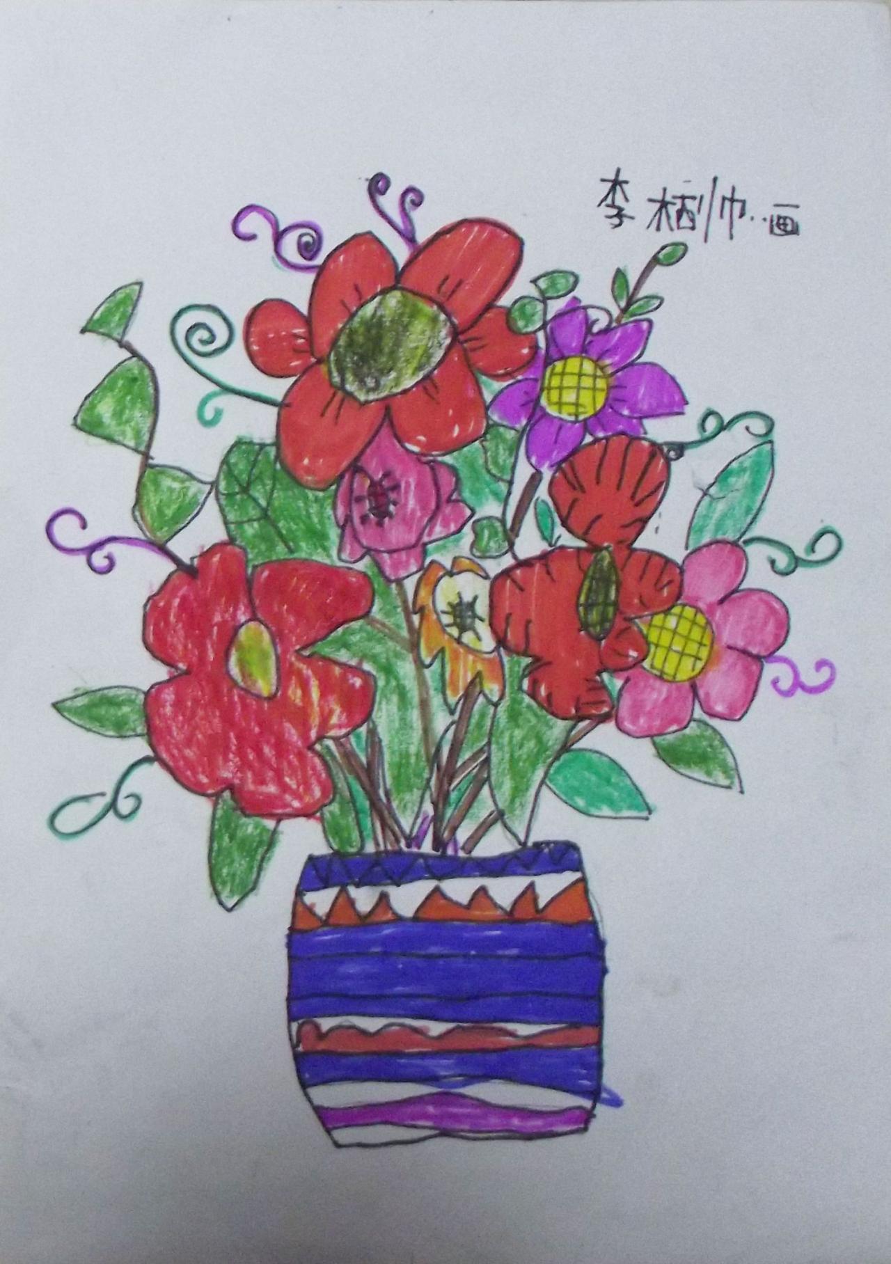 瓶花 李柄帅画