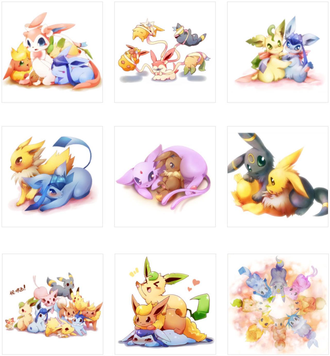 伊布和它的进化型萌头像 预览图