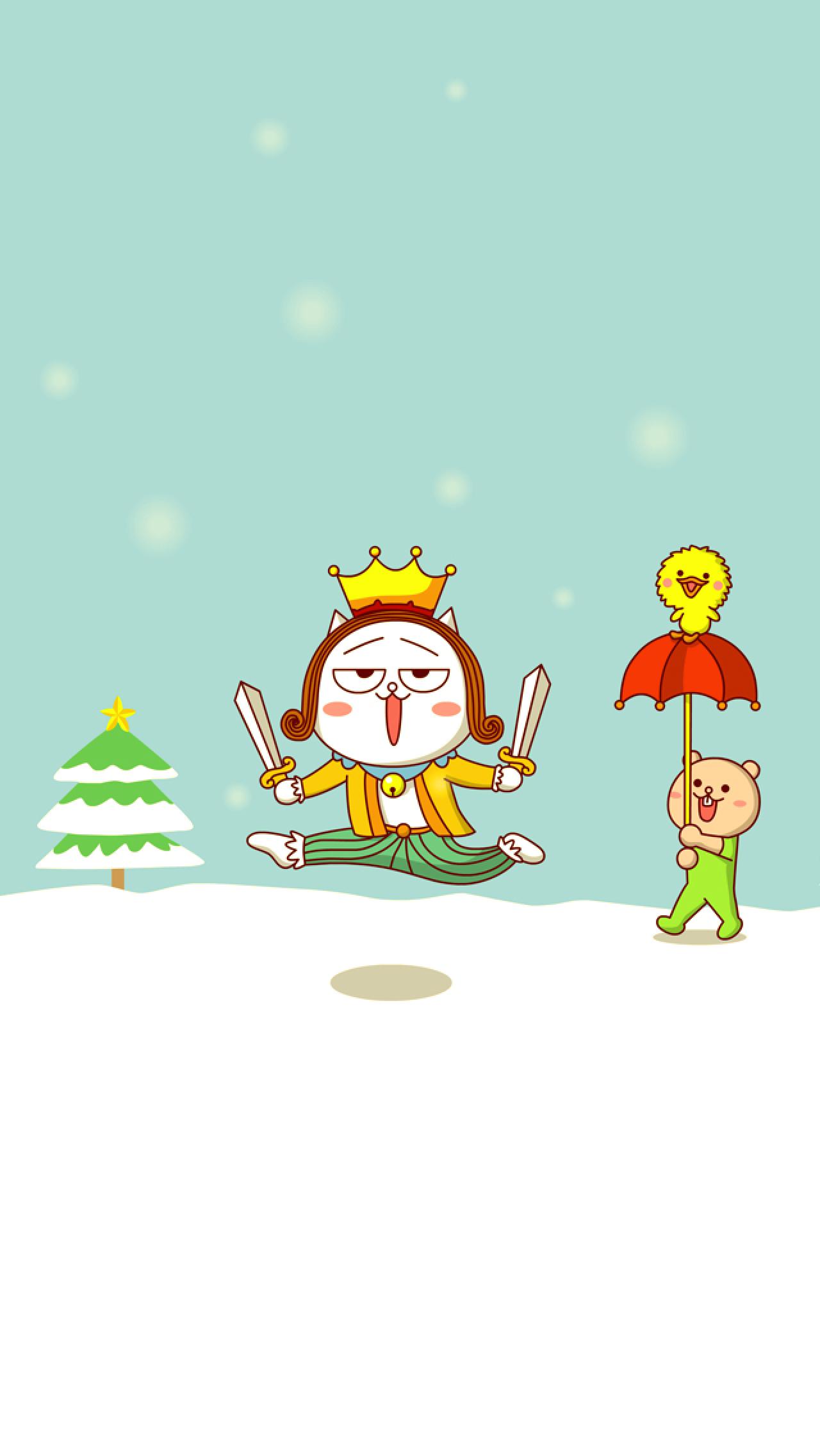 嗷大喵、熊小二和七七鸭国王版手机壁纸 分辨率640x1136像素 预览图