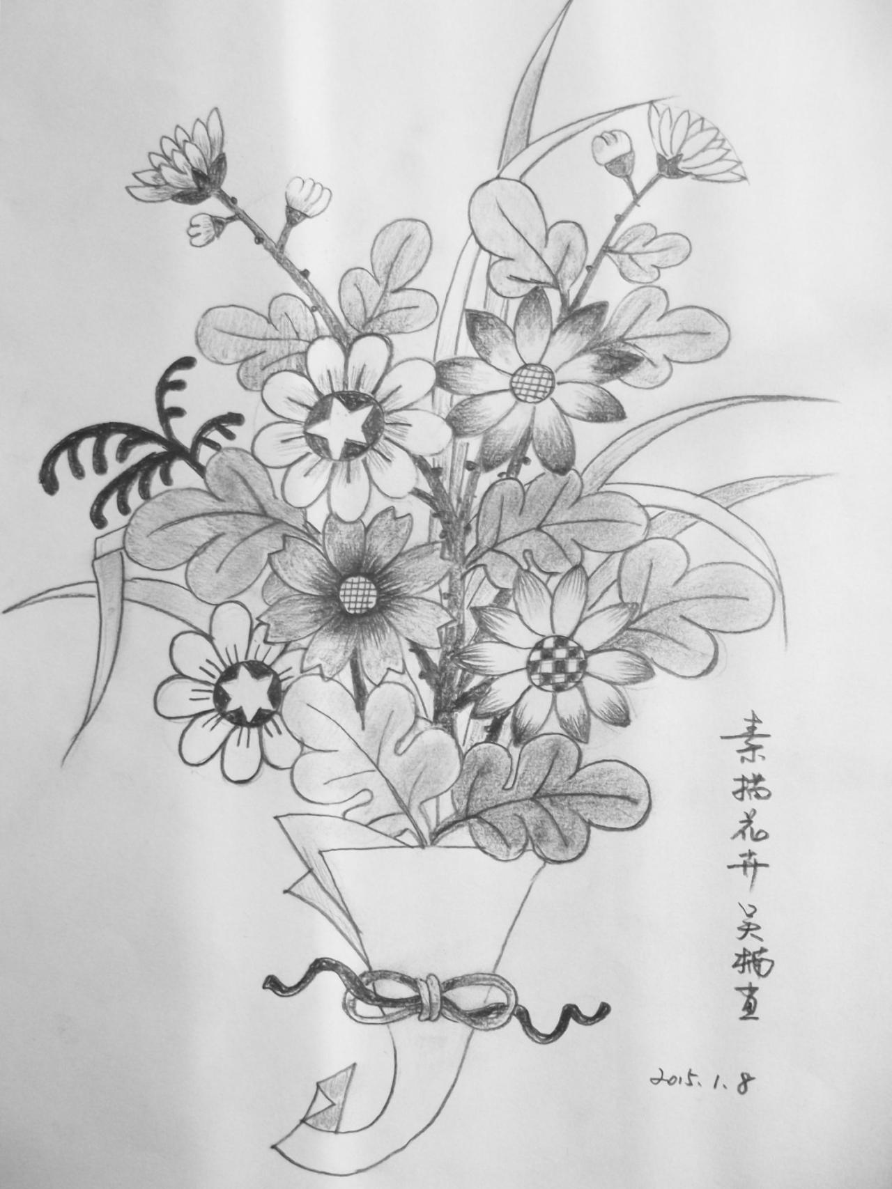 第五步,涂花束的色调