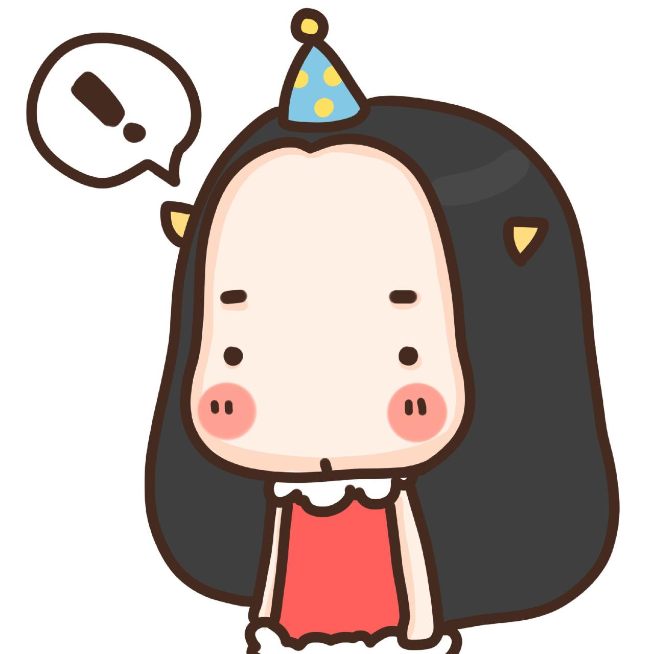 情侣头像女用：戴着圆锥公主帽的女孩头像