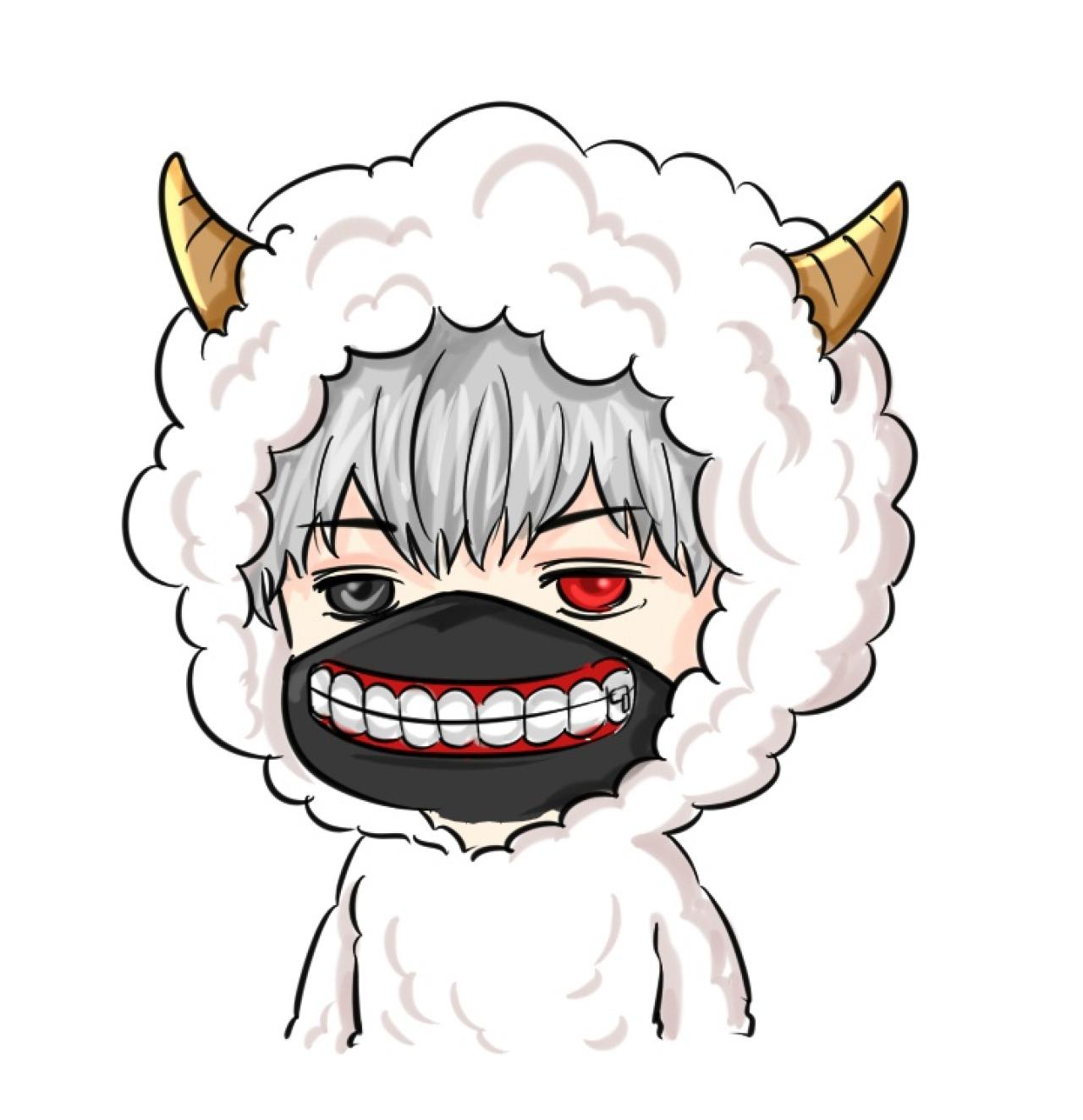 《东京食尸鬼》中的金木研绵羊外套Q版头像