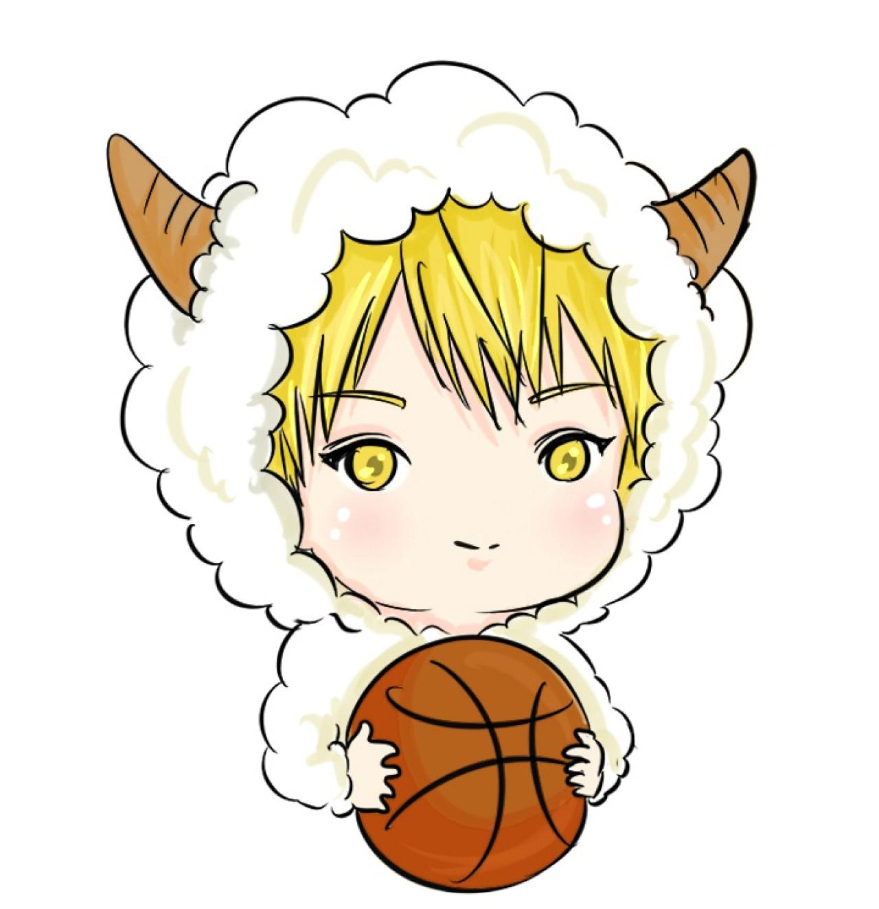 《黑子的篮球》中的黄濑凉太绵羊外套Q版头像