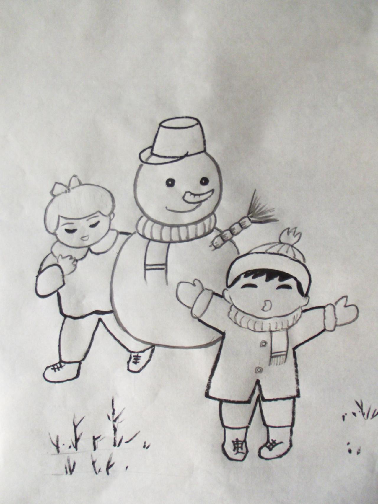 第二步，用浓淡墨勾线