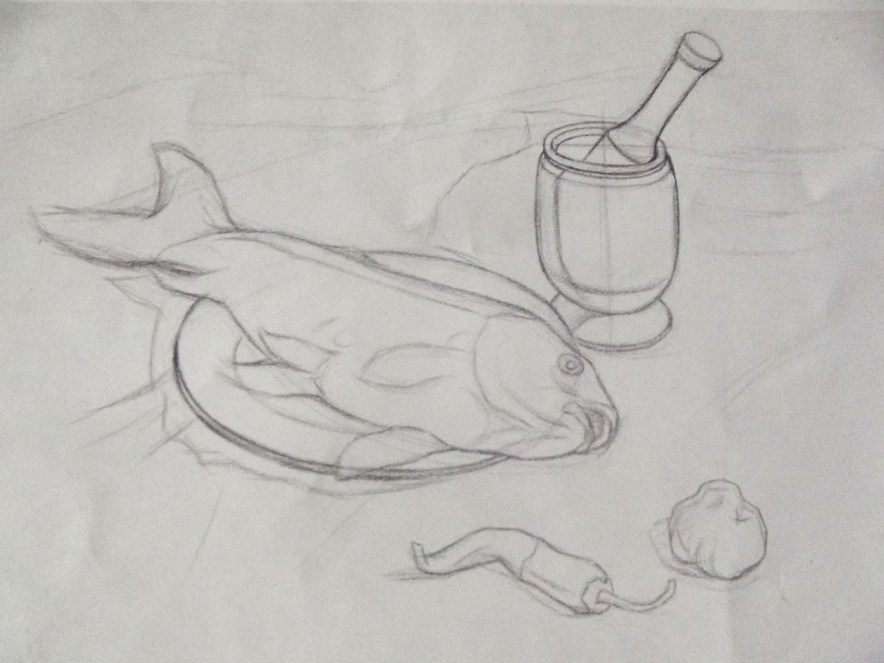 第一步,构图确定画面大体比例关系