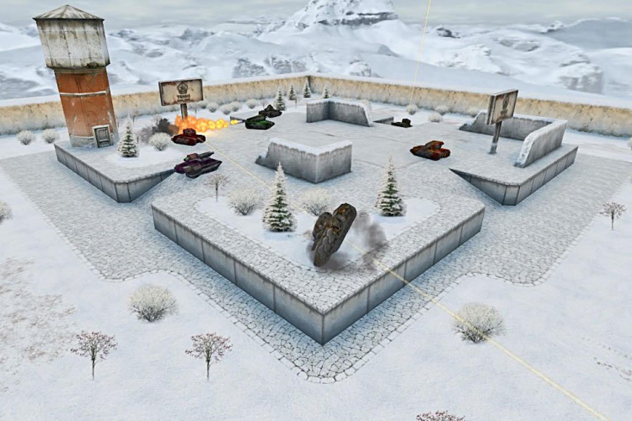 游戏《3D坦克》中的高地角斗场战场场景 来自游戏战场选择的配图