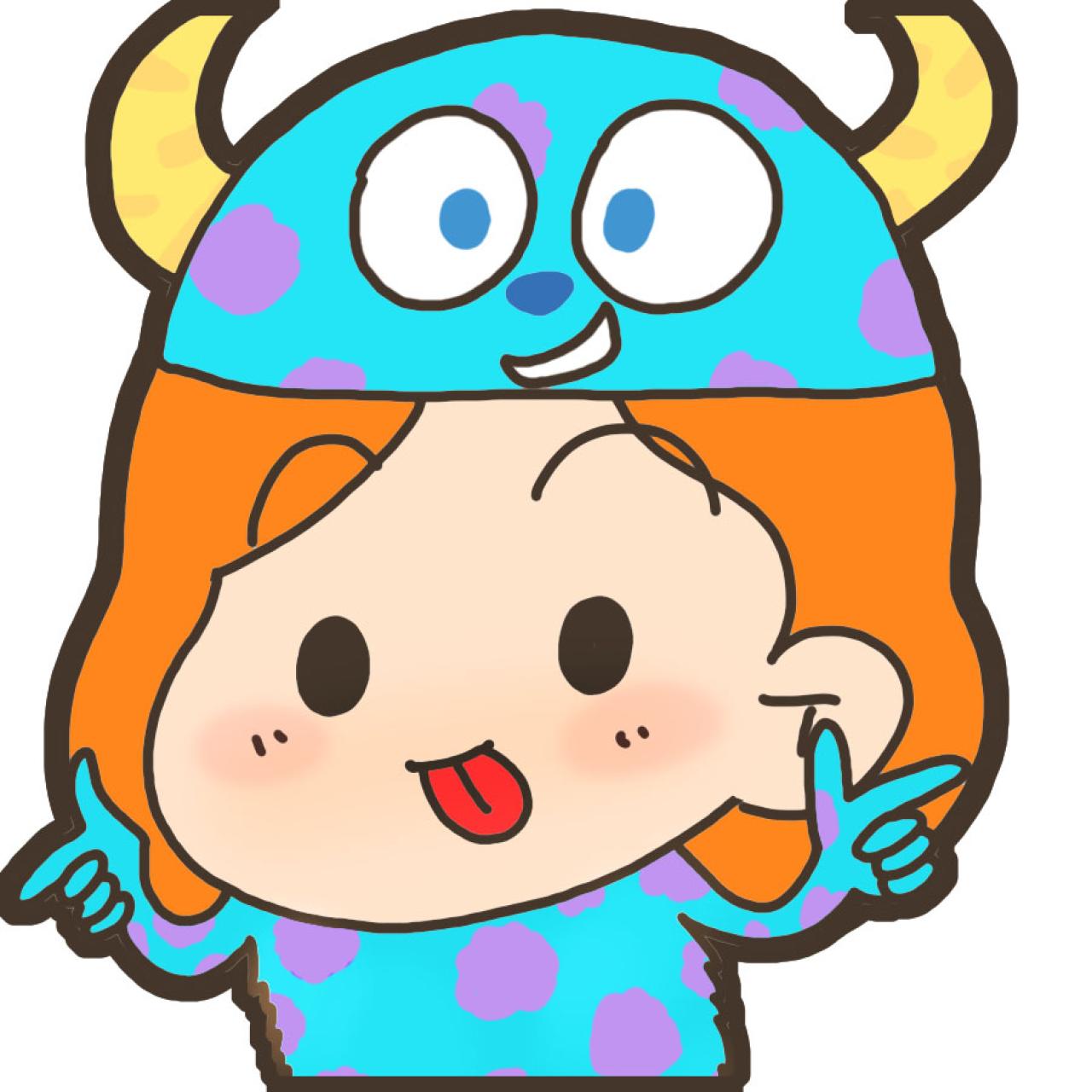 丁小点扮成外星人，吐舌头卖萌的头像