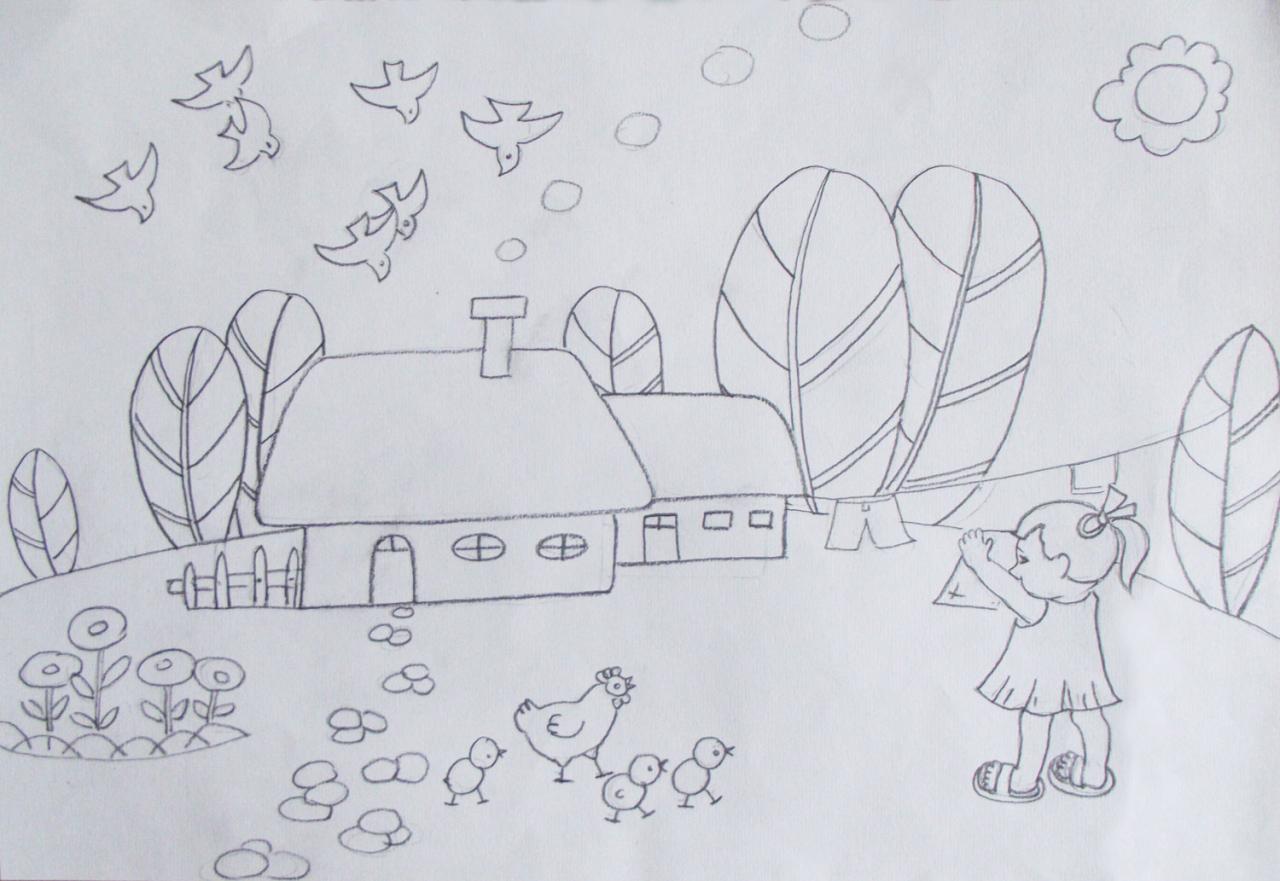 第三步，把风景和人物画完整