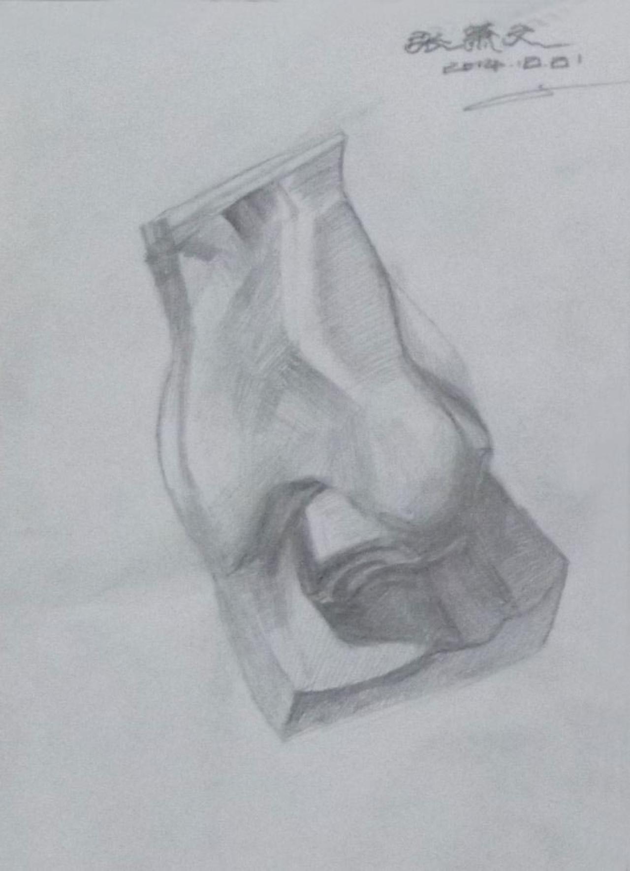 石膏鼻子 素描 张萧文画