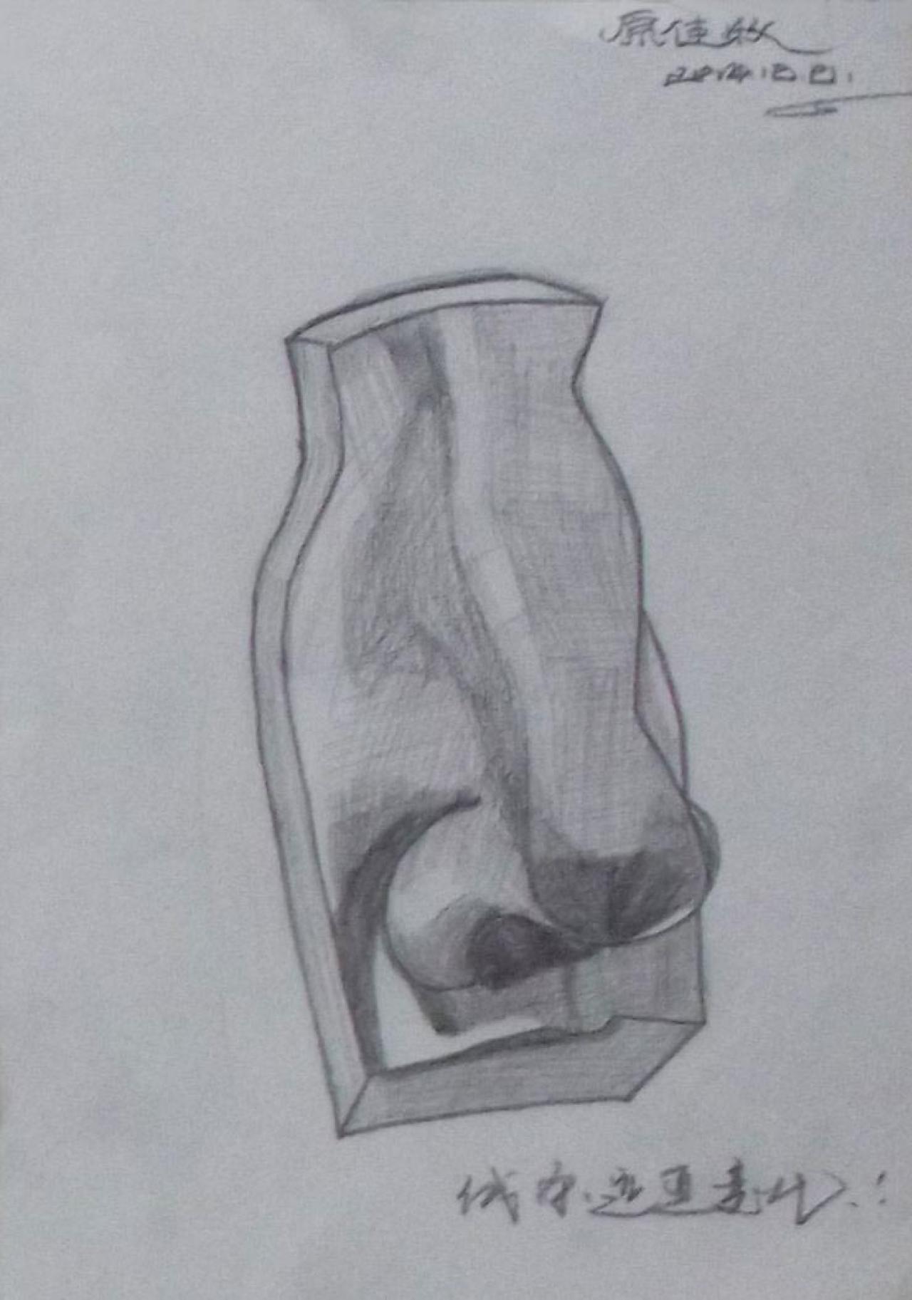 石膏鼻子 素描 原佳仪画