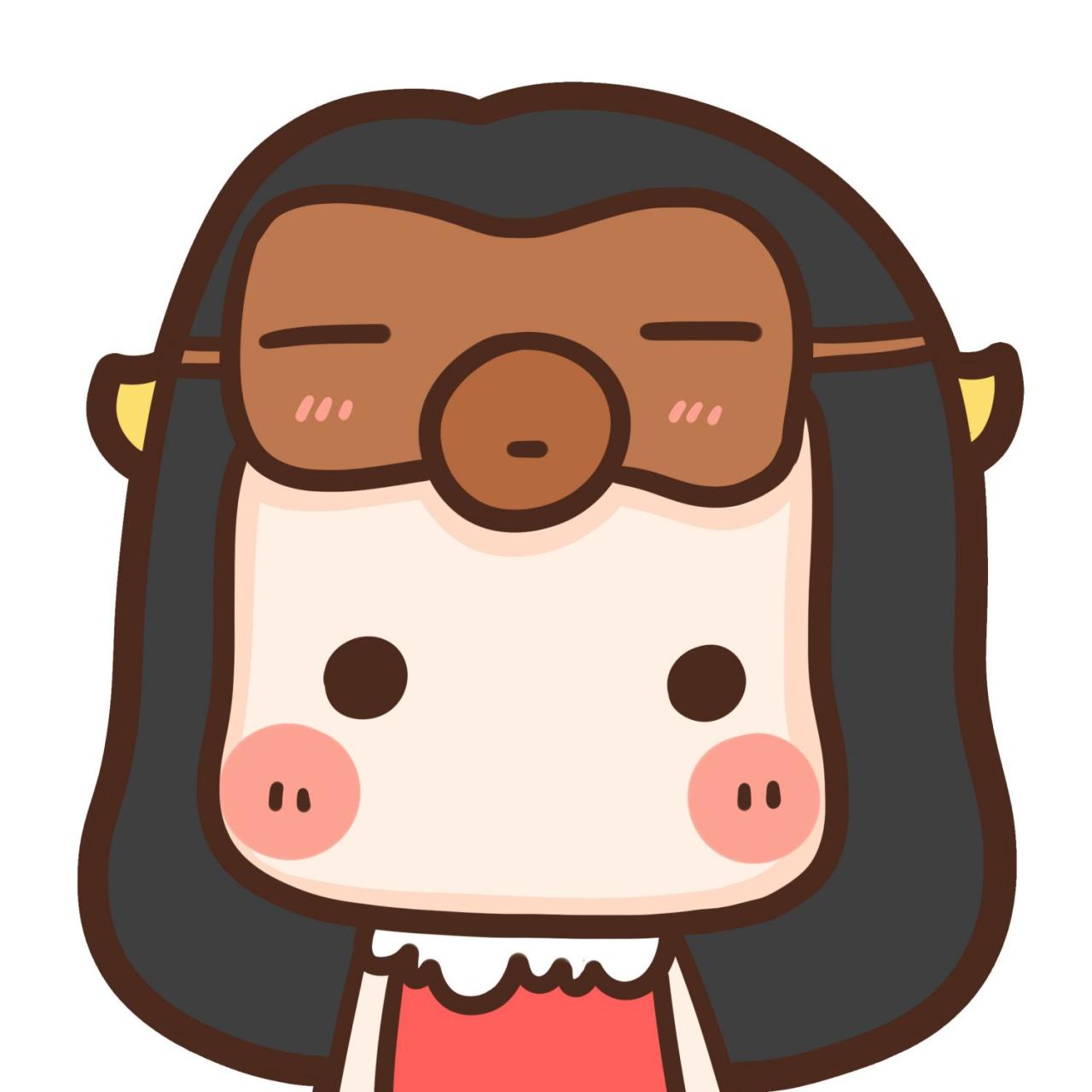 情侣头像女用：戴着卡通眼罩的女孩