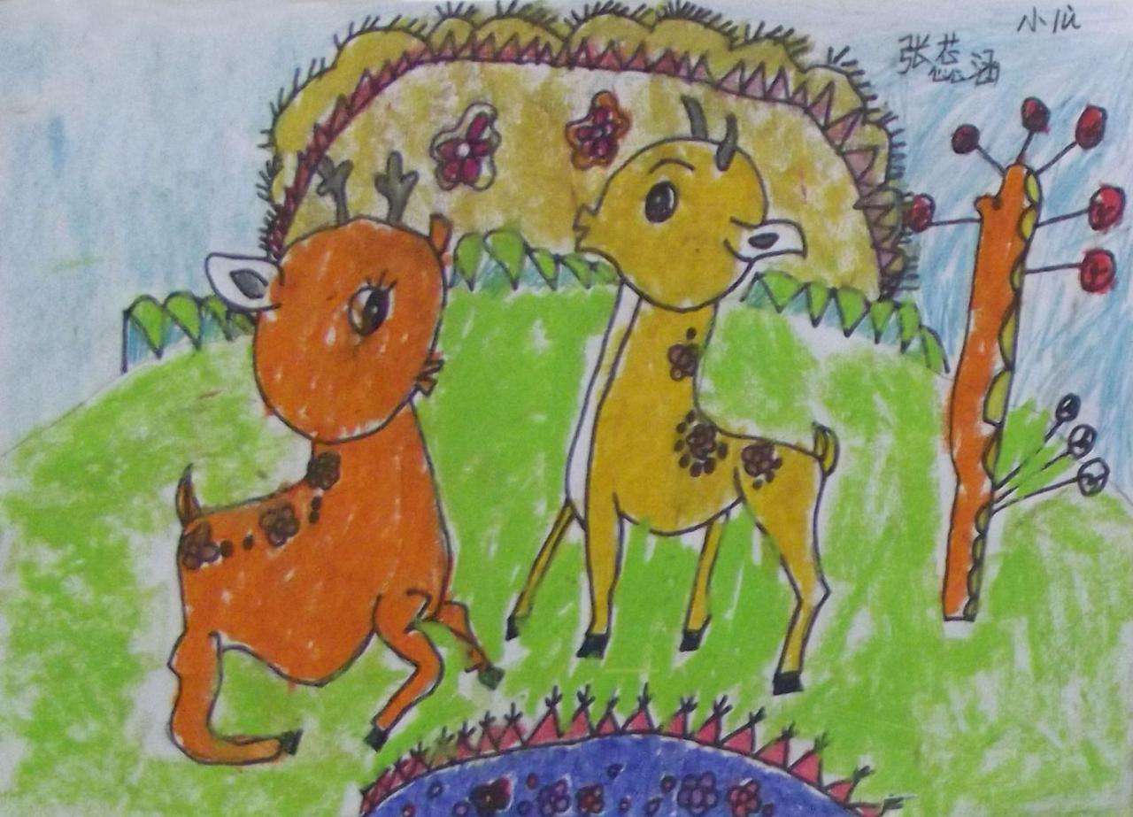小鹿 张蕊涵画