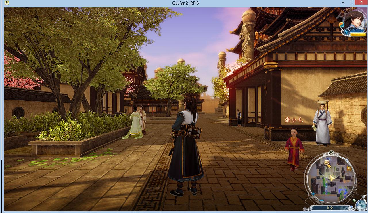 远程桌面下《古剑奇谭2》的运行效果