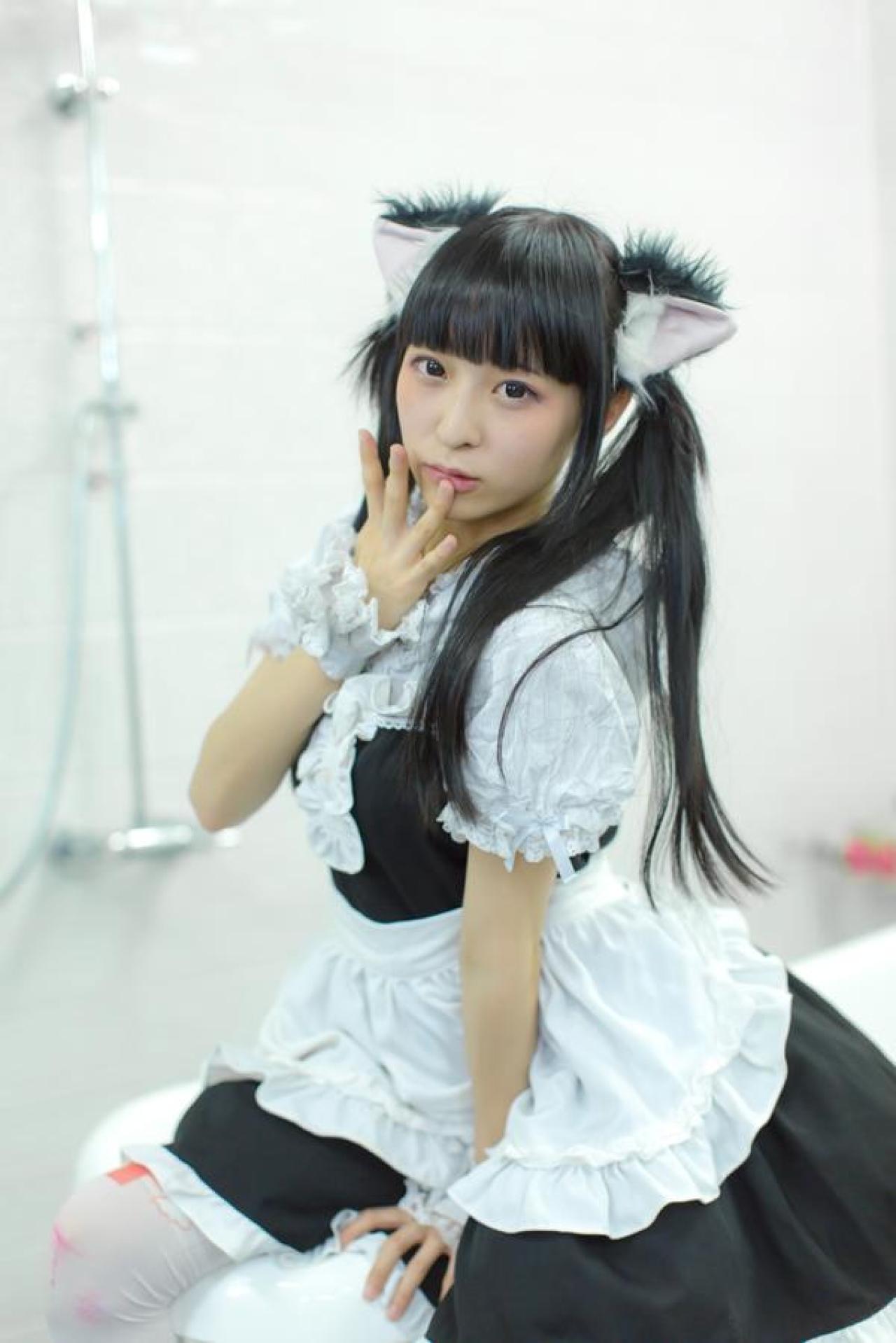 猫守ざーにゃ女仆装侧身照