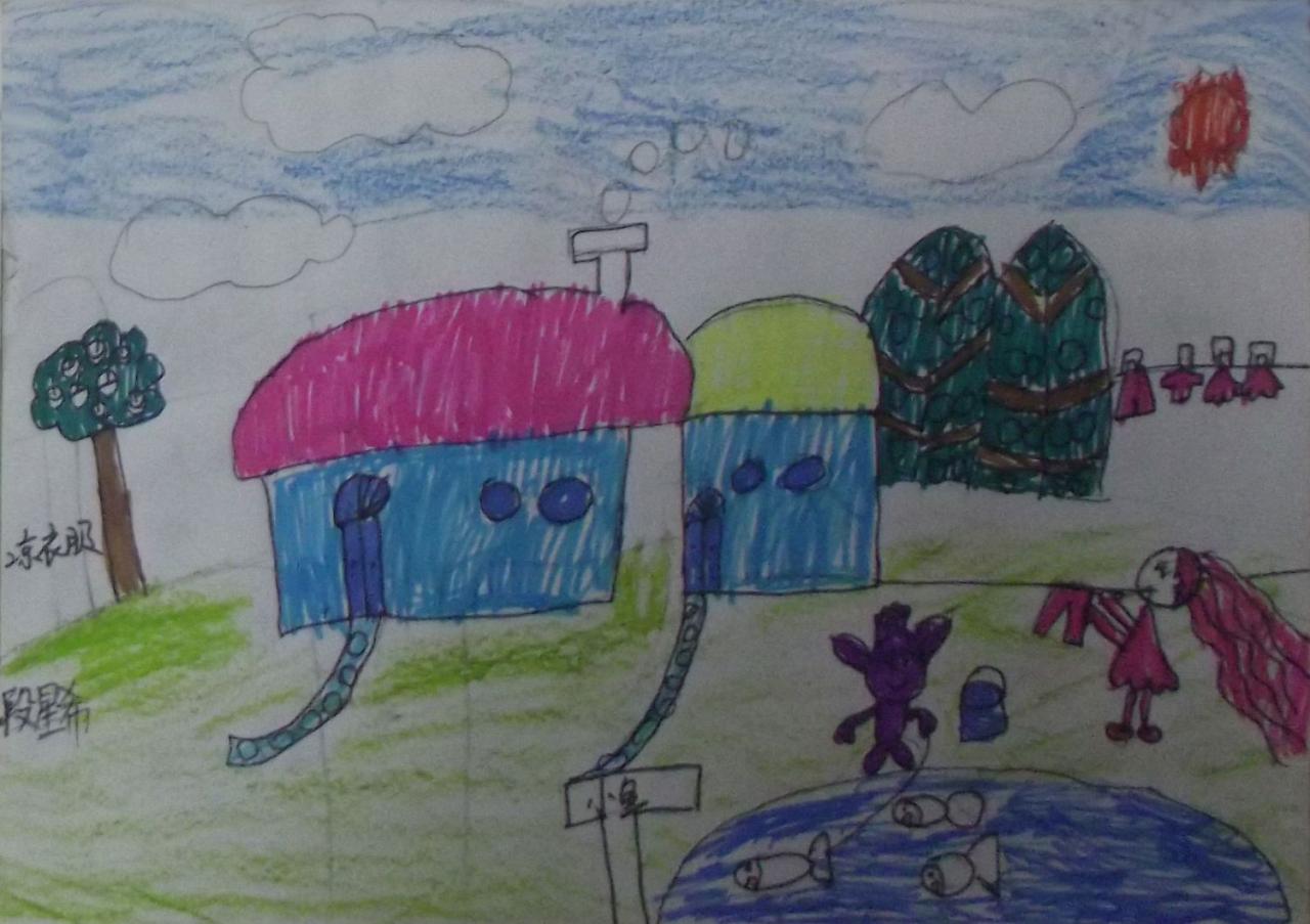 晾衣服 段星希画