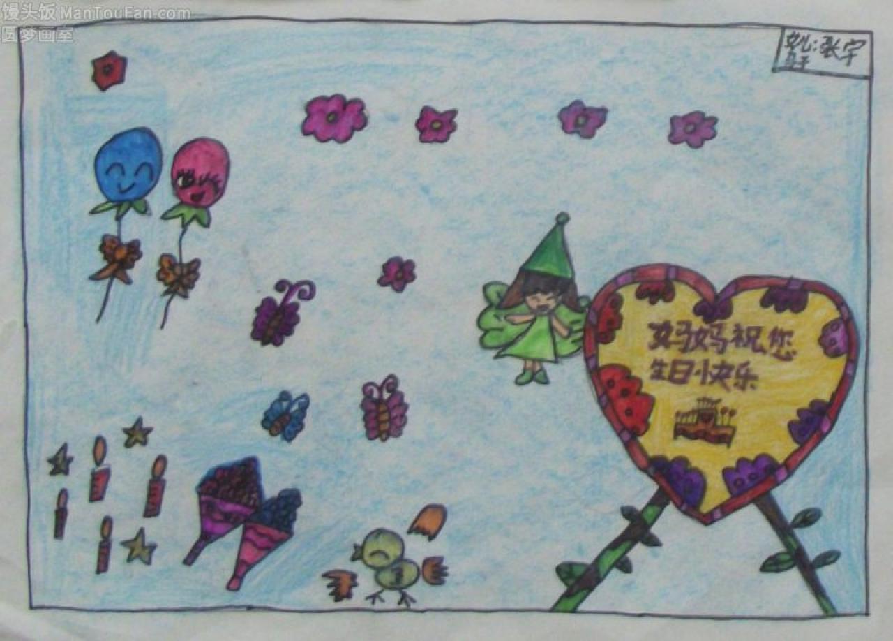 祝妈妈生日快乐 贺卡 张宇轩设计