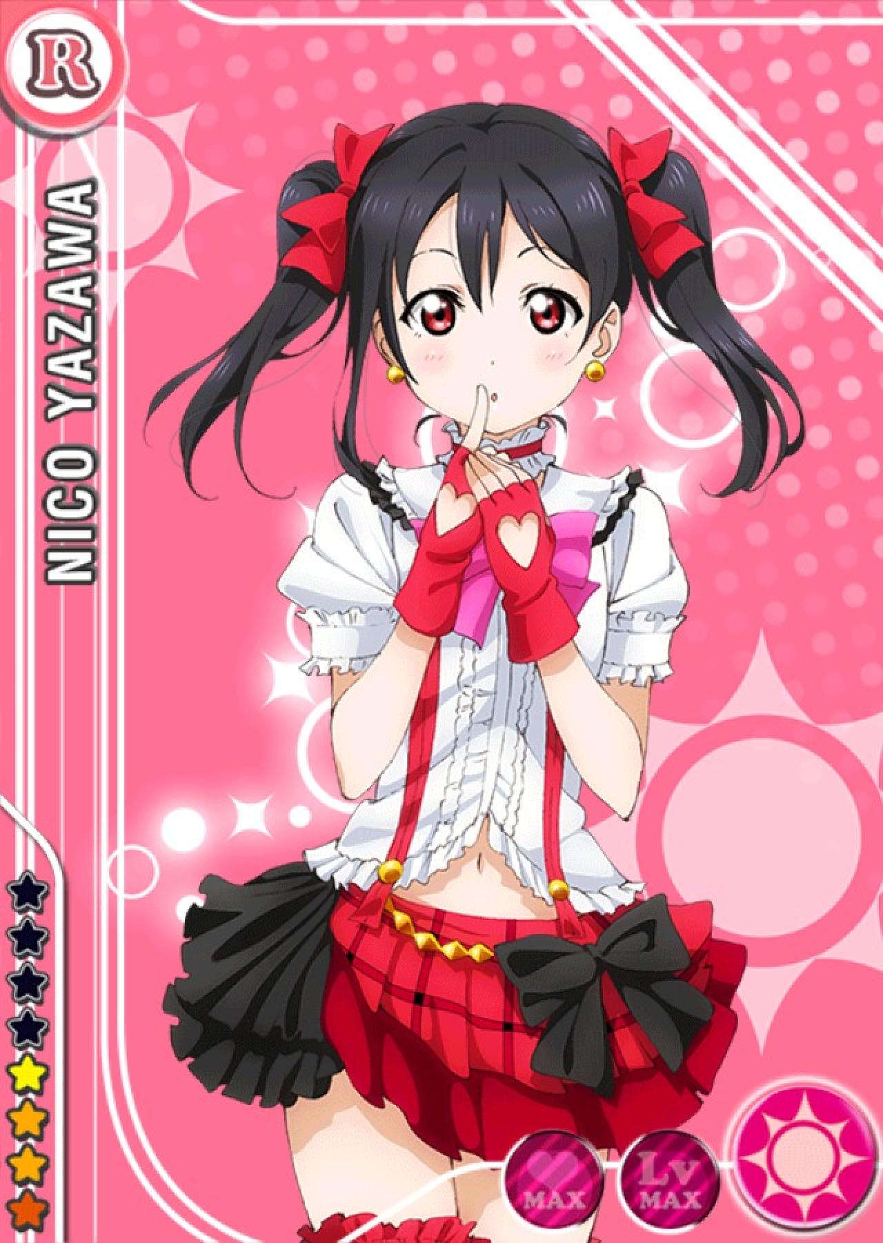 LoveLive!矢泽妮可蝴蝶结红色短裙四星R卡牌