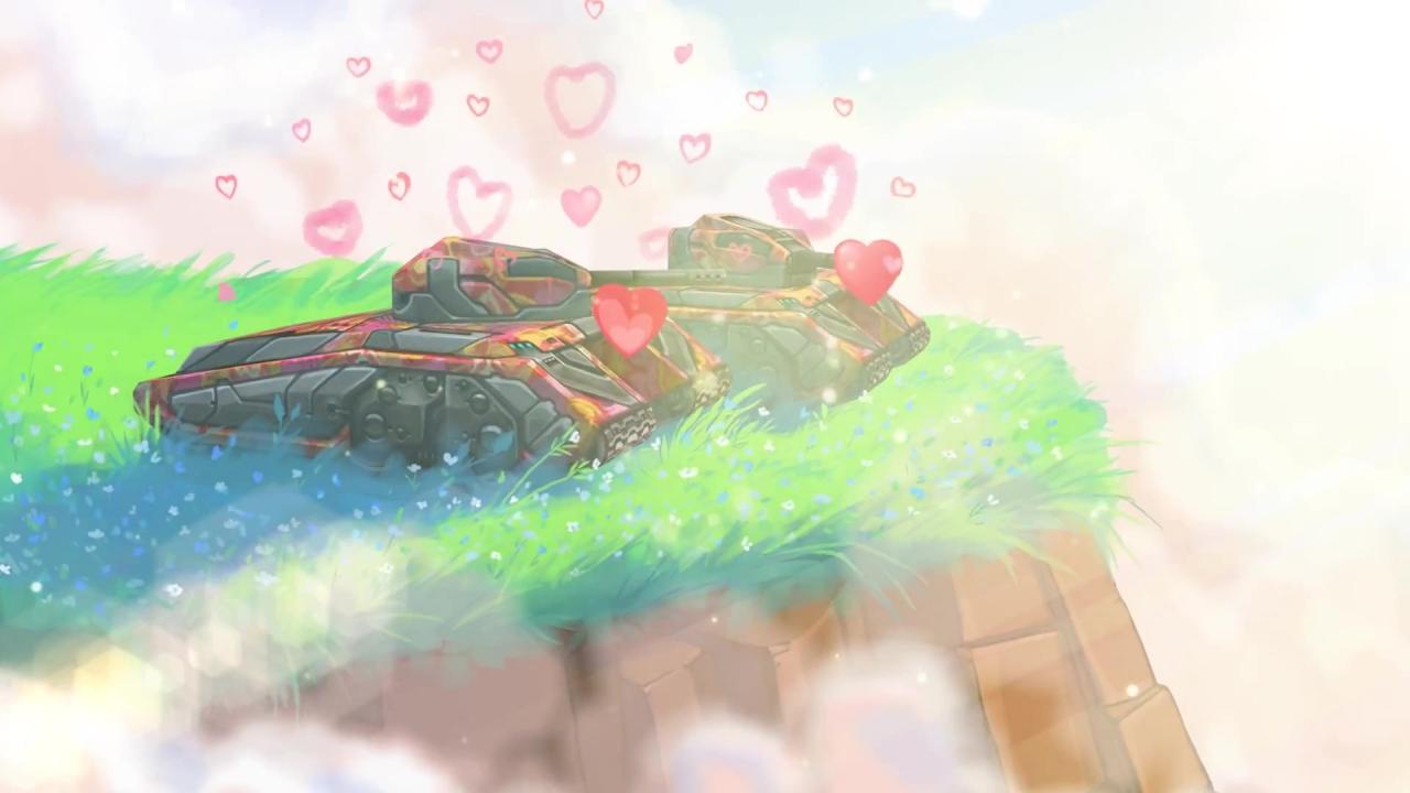 3D坦克轰天猛犸象情人节主题壁纸