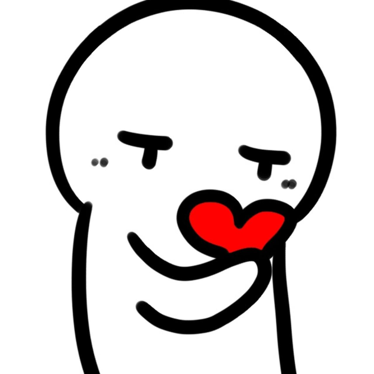 亲吻红色桃心的摸鱼兽头像