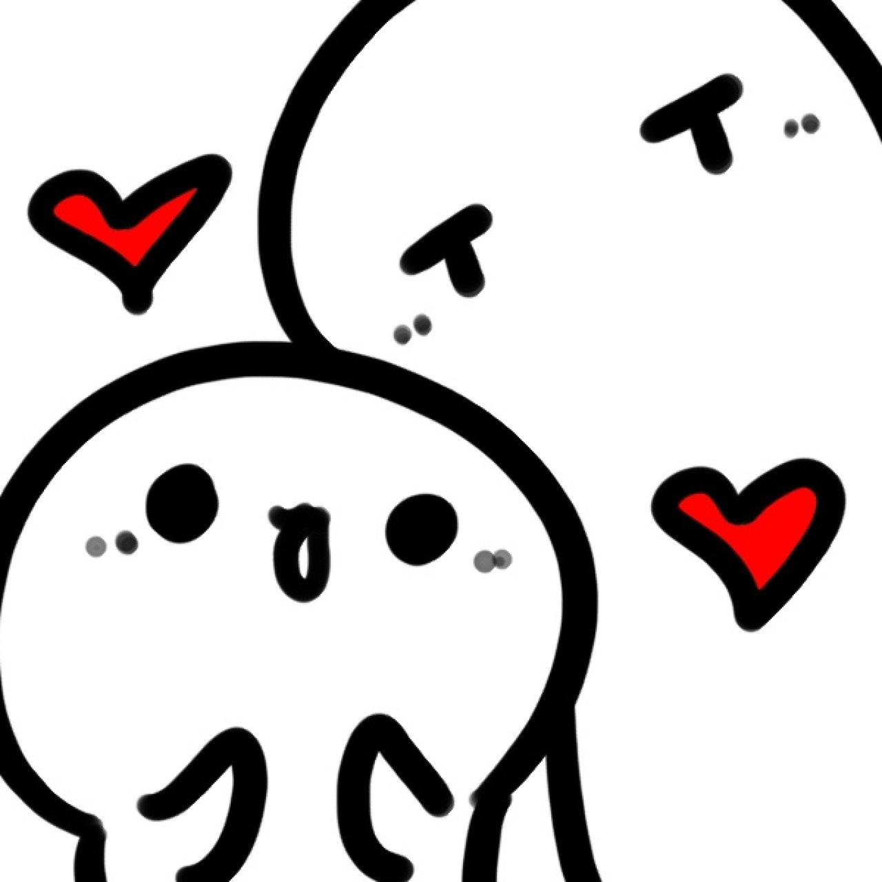 依偎在一起的摸鱼兽头像