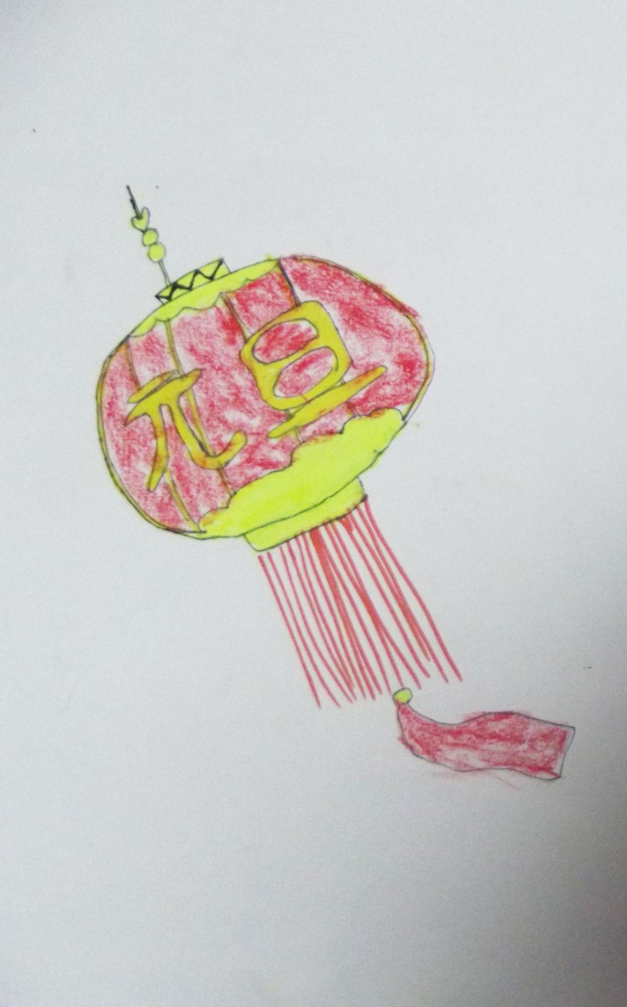 元旦灯笼 牛悦佳画