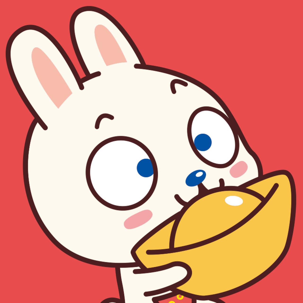 米卡双手捧着金元宝的头像