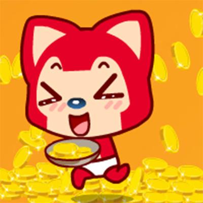 阿狸开心地捧着一盘金币的头像