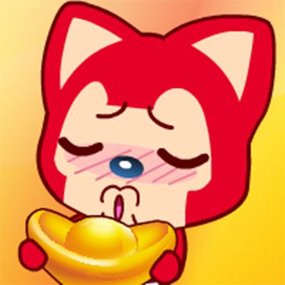 阿狸双手捧着金元宝嘟嘴卖萌的头像