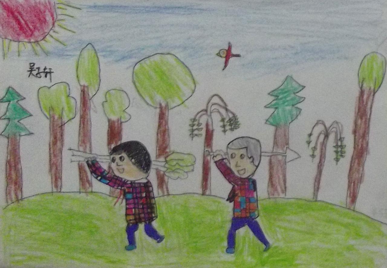 植树路上 吴子轩画