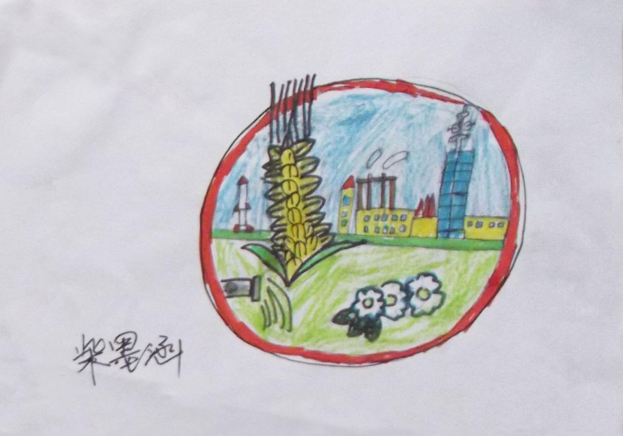 五一劳动节图案画 柴墨涵画