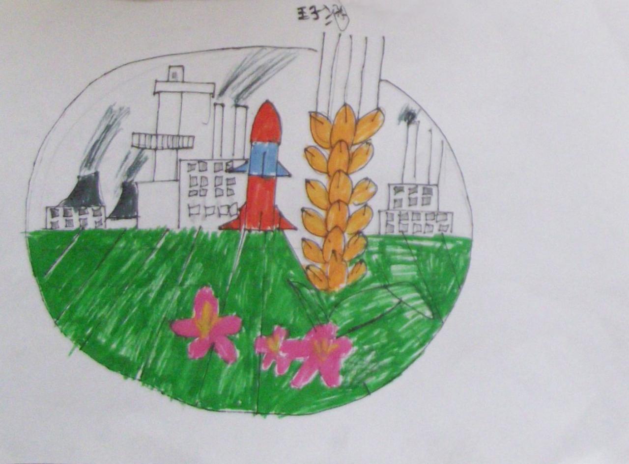 五一劳动节图案画 王子涵画