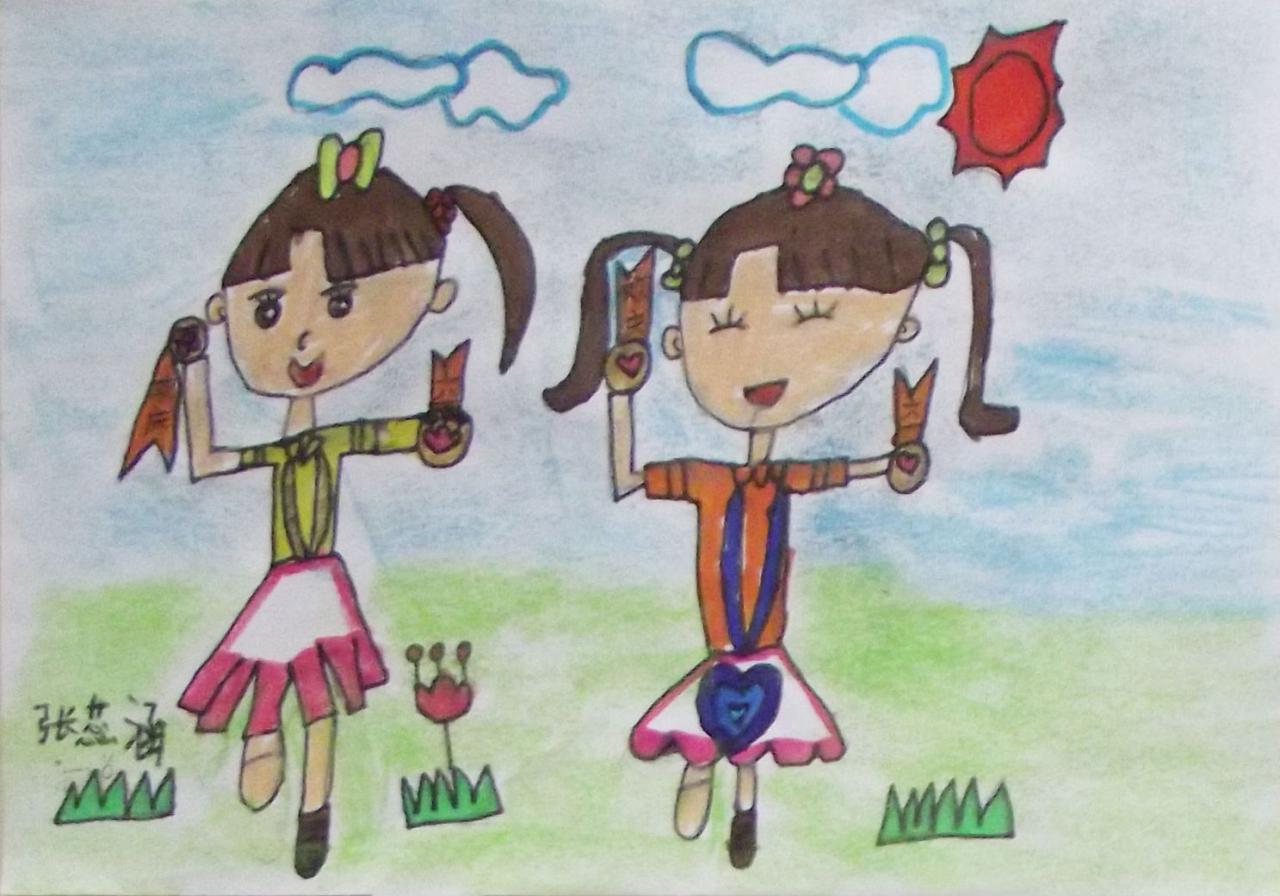 六一儿童节 儿童画 张蕊涵画