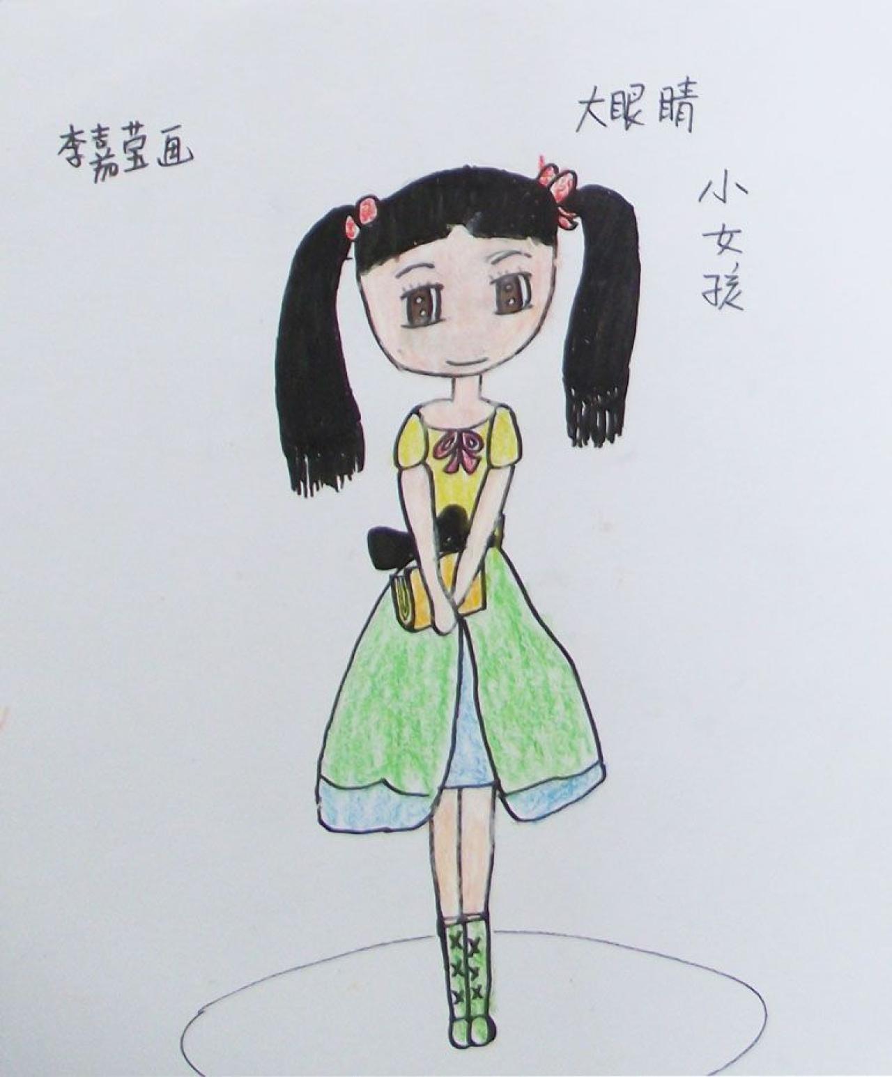 大眼睛 小女孩 李嘉莹画