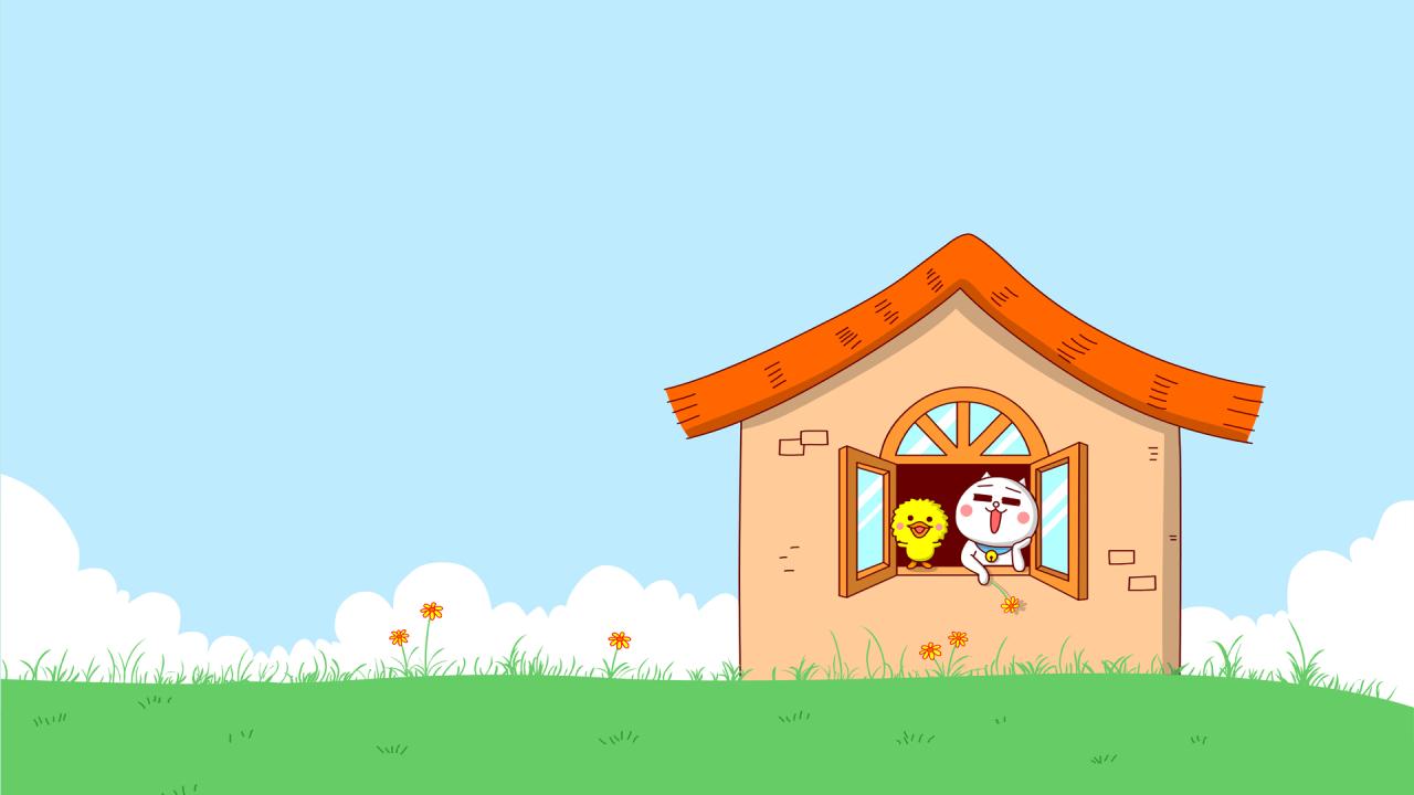 嗷大喵和么么鸭春天主题电脑壁纸 分辨率：1920x1080 无日历