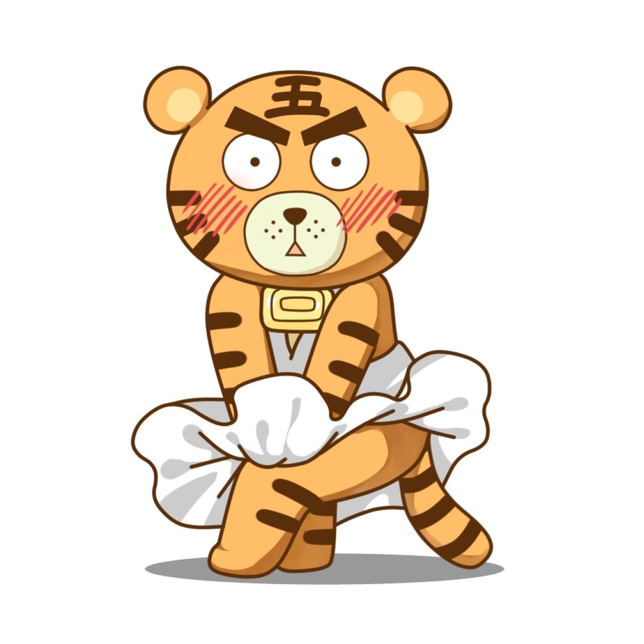 穿着裙子的小老虎头像