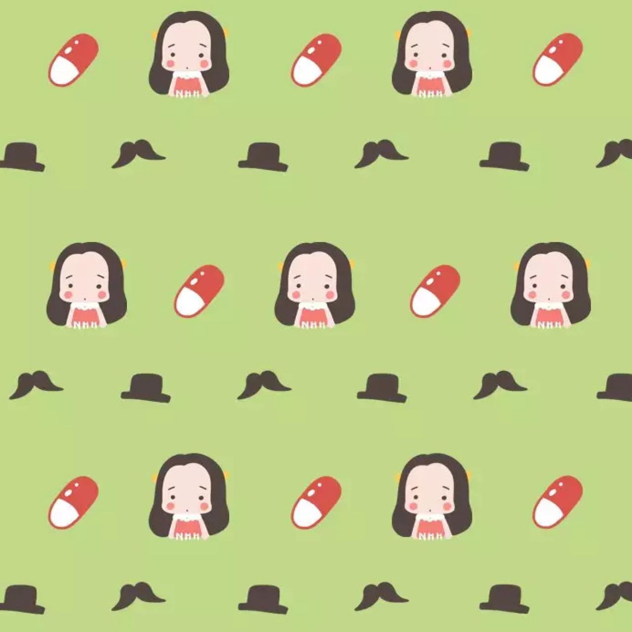 萌萌哒牛轰轰和药丸 绿色聊天背景