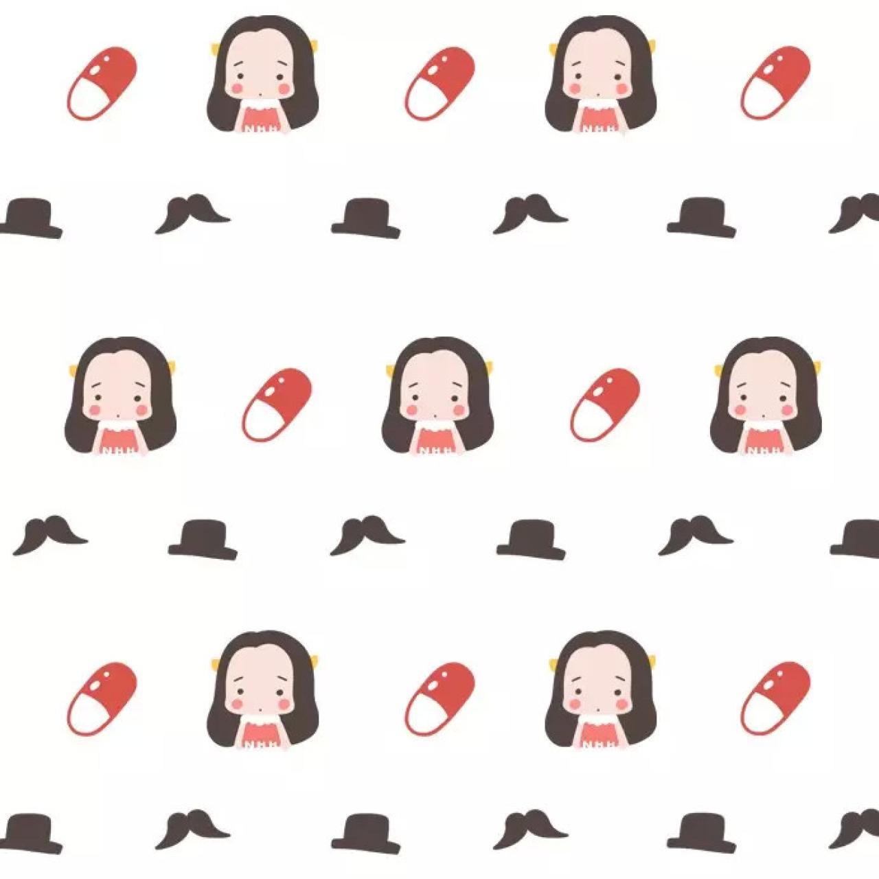 萌萌哒牛轰轰和药丸 白色聊天背景