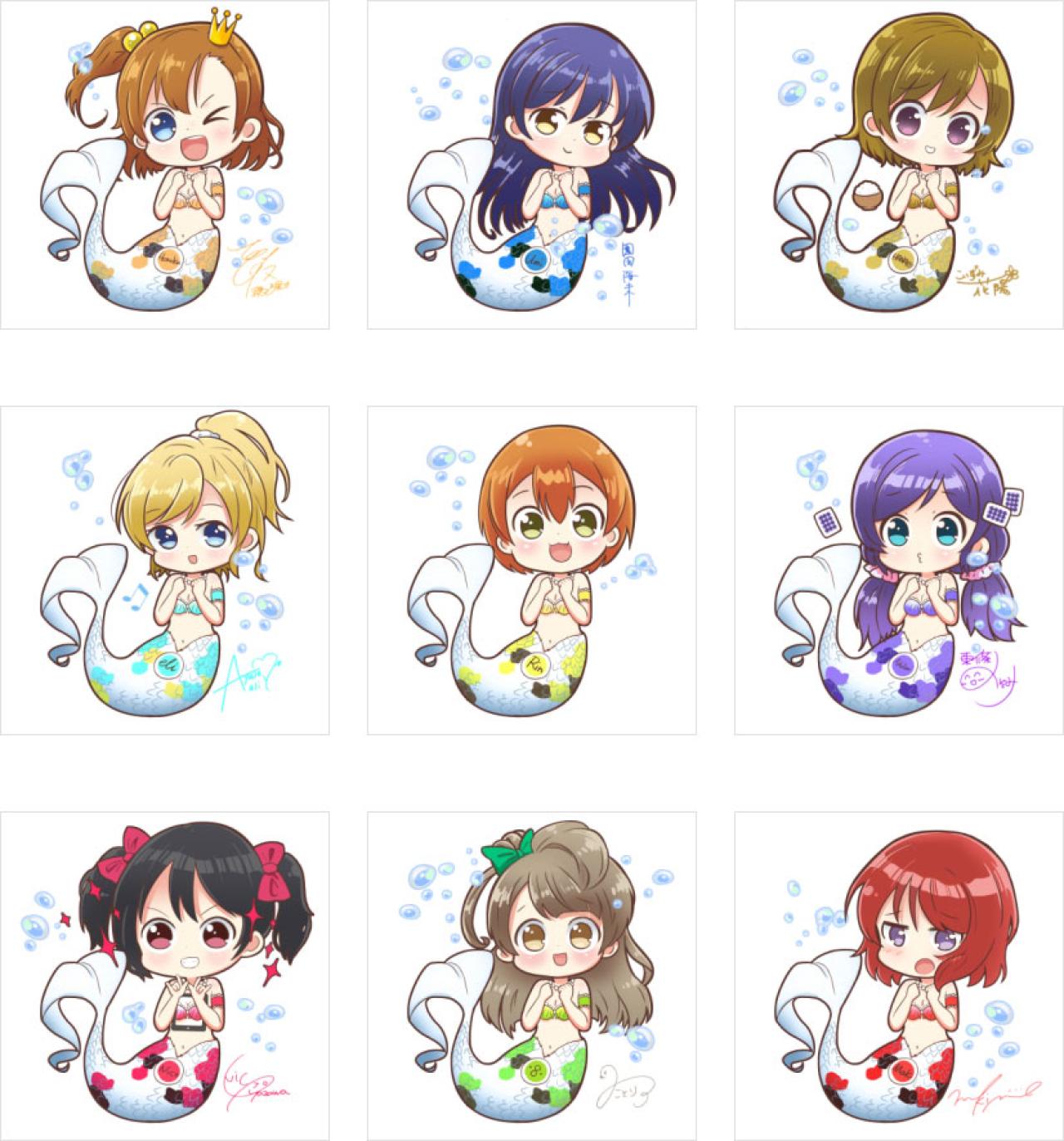 LoveLive!角色萌化锦鲤、美人鱼头像 预览图