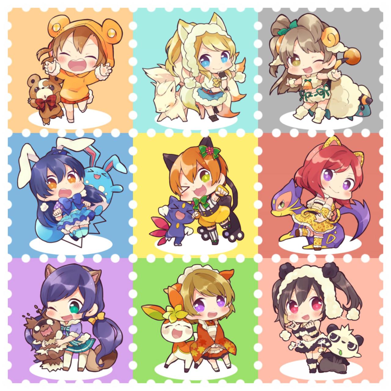 LoveLive!泳装角色与她的神奇宝贝头像 预览图