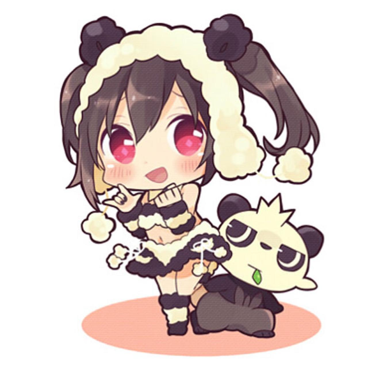 顽皮熊猫和矢泽妮可头像