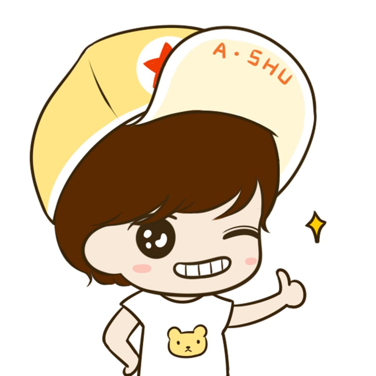 情侣头像男用：竖起大拇指眨眼卖萌的阿树头像