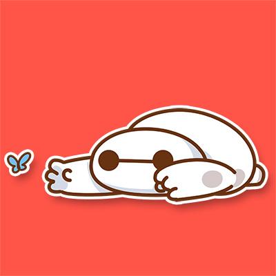 扒地捉蝴蝶，大白卖萌表情