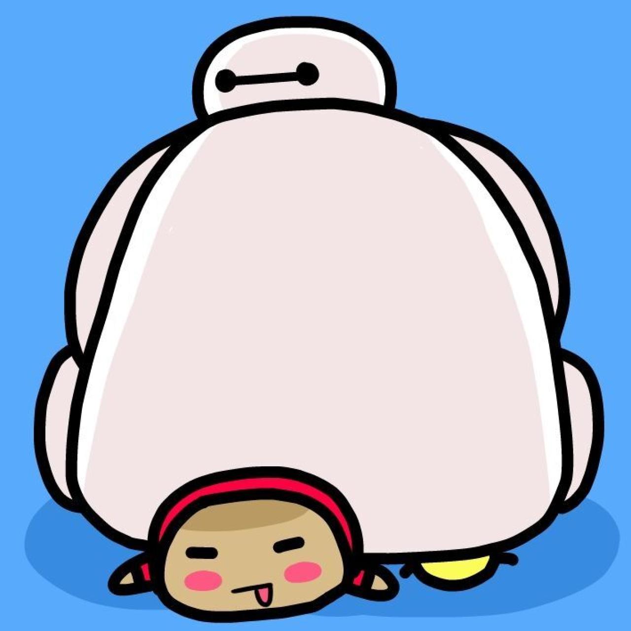 压在大白身下，吐舌卖萌的陈骏基萌汉子头像