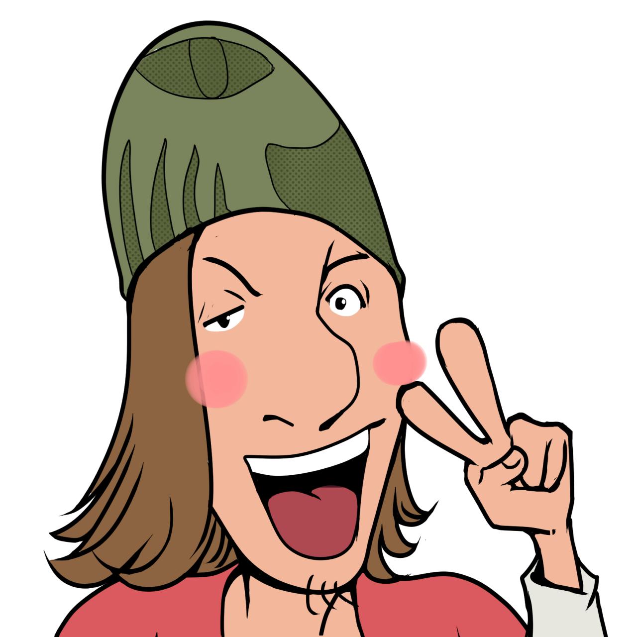 作剪刀手的弗雷德头像