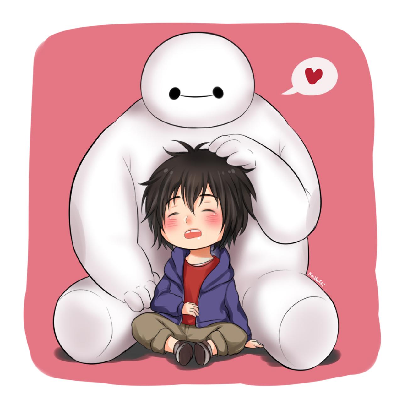 摸摸头，大白抱着酣睡的小宏头像