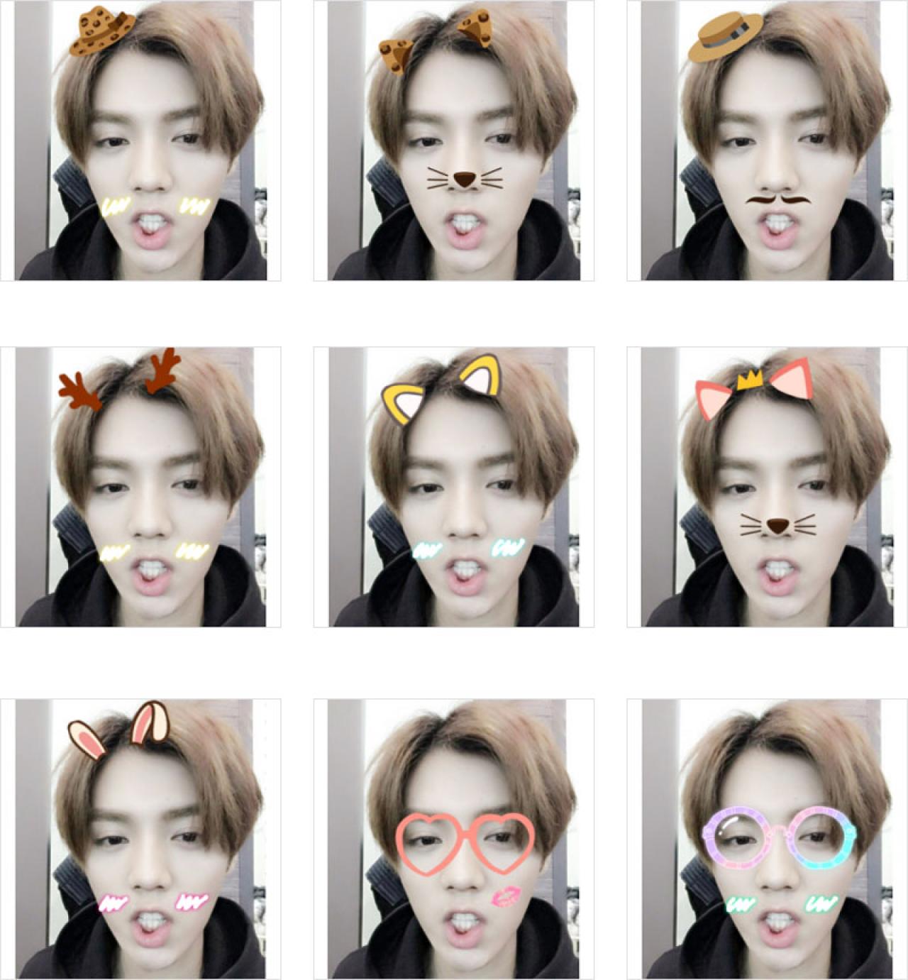 鹿晗嘟嘴露齿卖萌表情 预览图