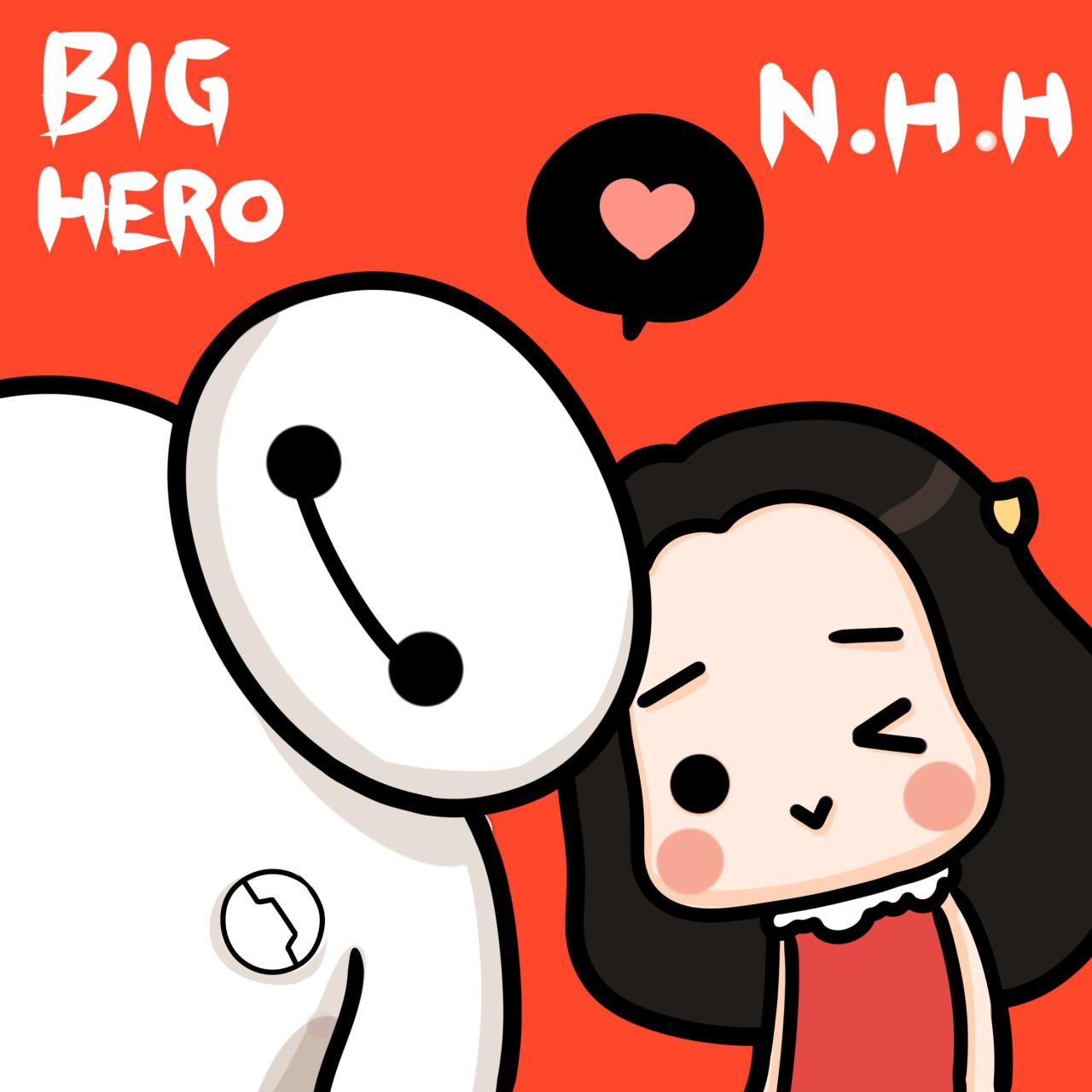 情侣头像女用：头挨在一起的牛轰轰和大白头像