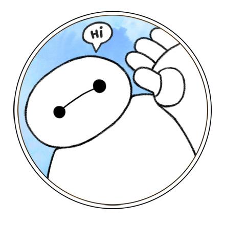 蓝色背景打招呼的圆形大白头像