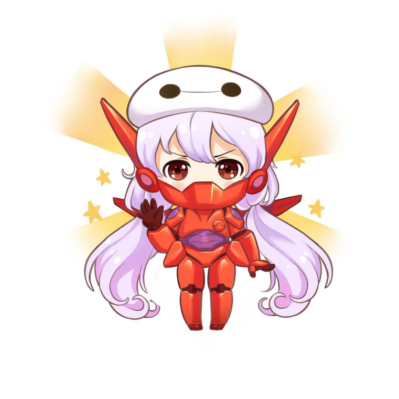 穿着战甲的双马尾萌娘大白头像